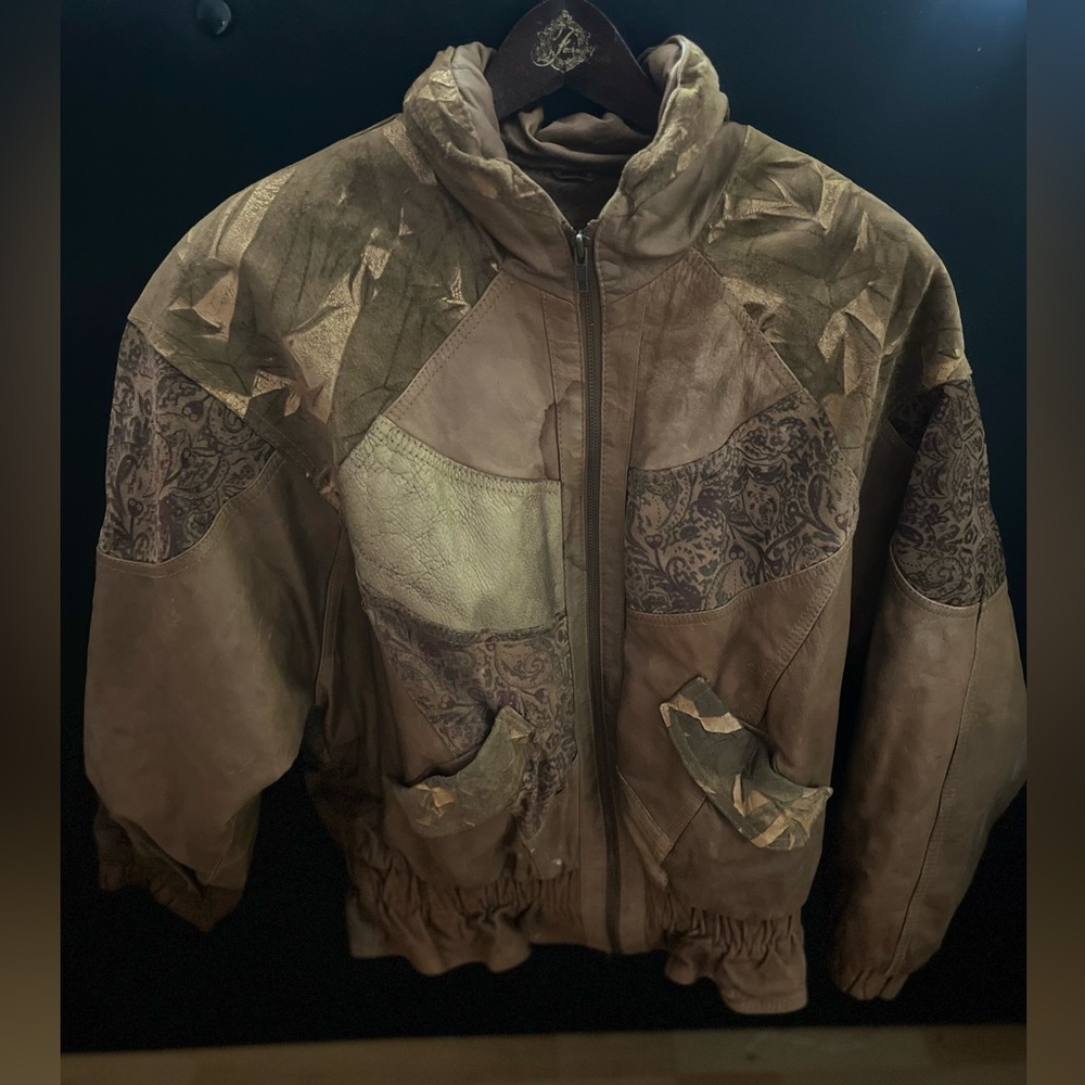 Vintage Adventures Bound Patchwork Jacket Sz M Br… - image 2